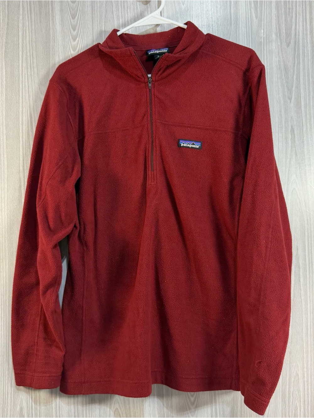 Patagonia Mens Micro D Quarter Zip Fleece Pullover Red Maroon Sz M‎ Outdoor Gorp